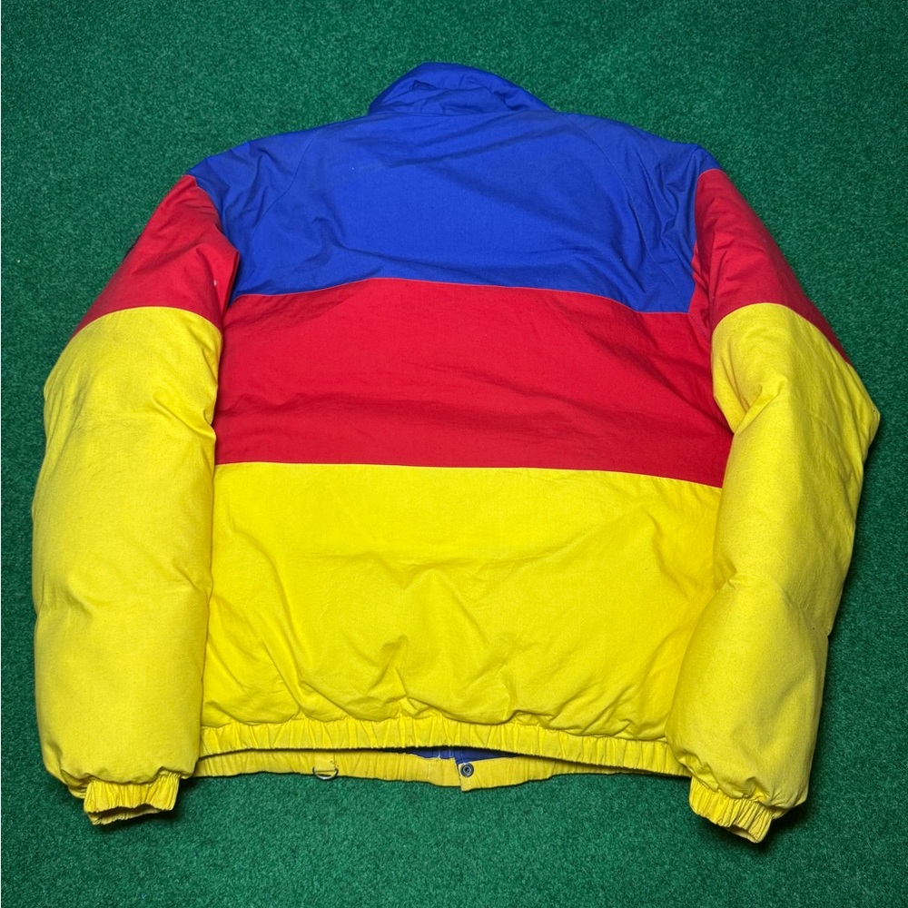 80s Troop brand down puffer coat jacket hip hop designer large striped winter - Picture 5 of 7